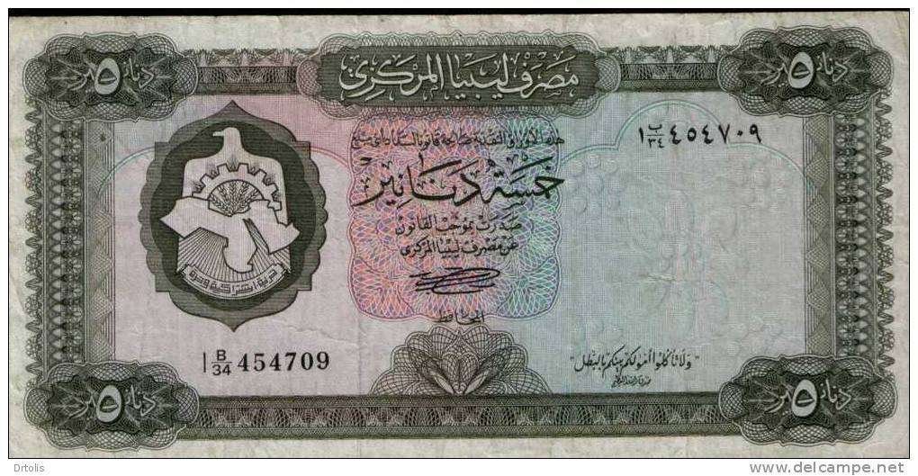 LIBYA / 5 DINARS / XF USED / 2 SCANS . - Libya