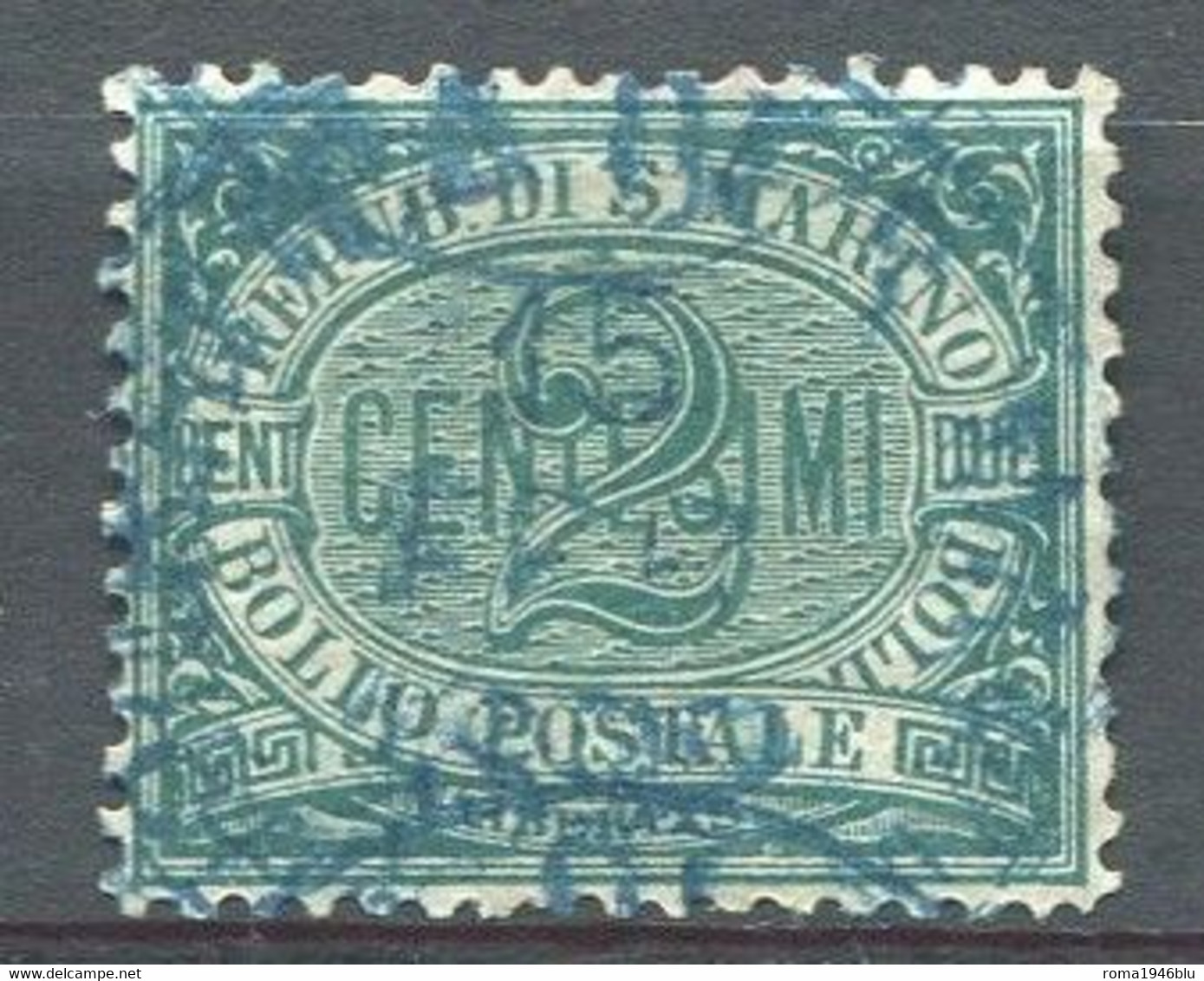 SAN MARINO 1877 STEMMA  2 C. USATO CENTRATO - Nuovi