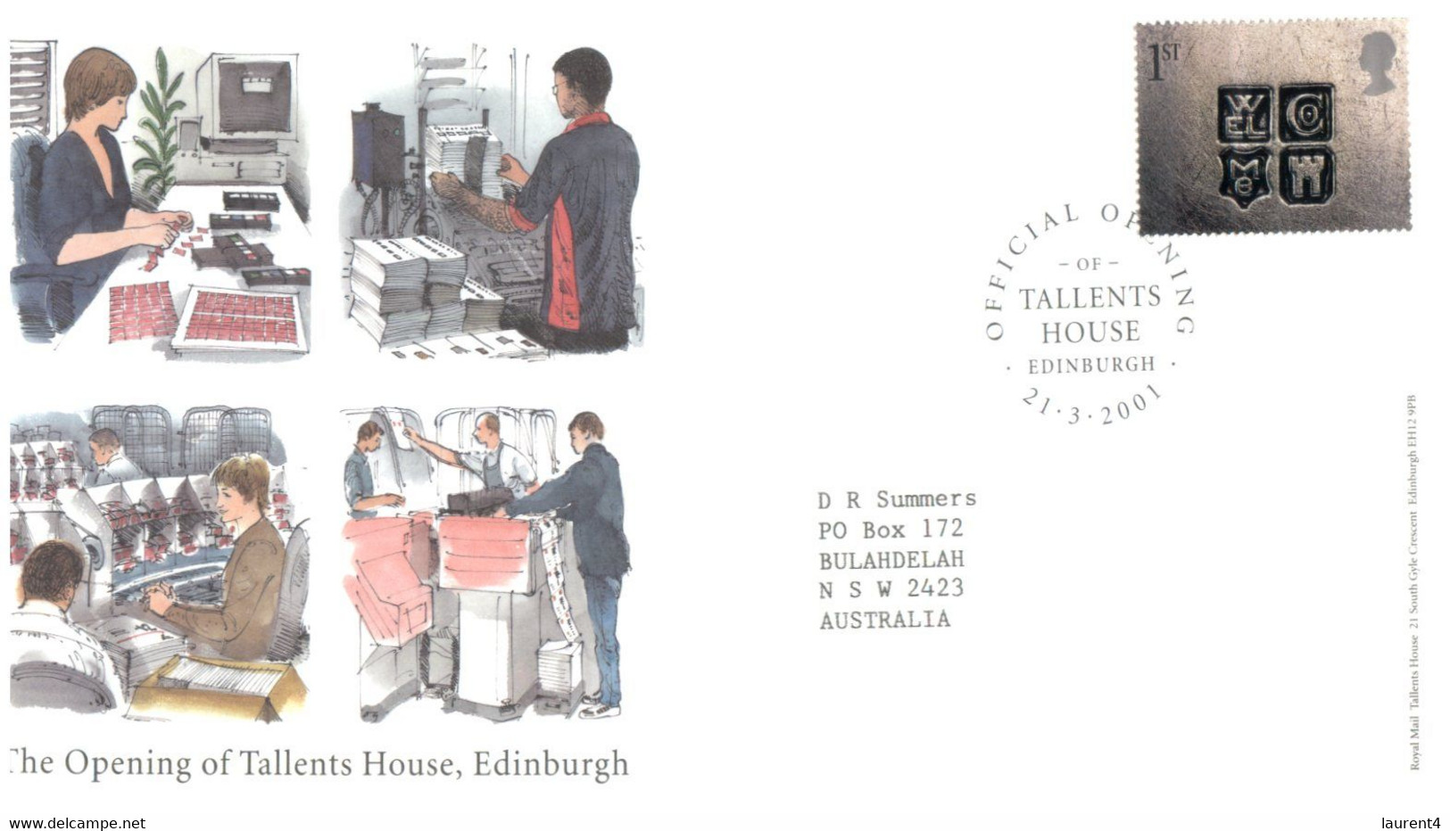 (SS 12) UK  FDC - Opening Of Tallents House In Edinburgh (2001) - 2001-2010 Em. Décimales