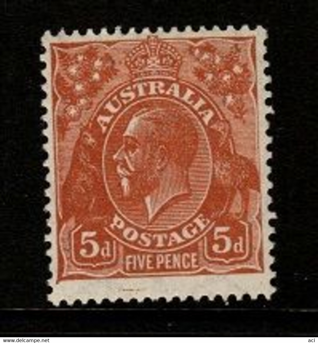 Australia SG 103a  1930  King George V SMW Perf 13.5 X 12.5, 5d Orange-brown ,Mint Never Hinged, - Mint Stamps