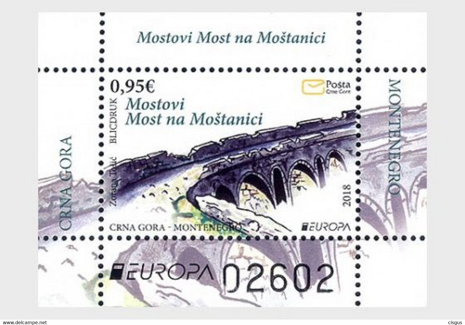 Montenegro MNH ** 2018 Europa 2018 - Bridges - Montenegro