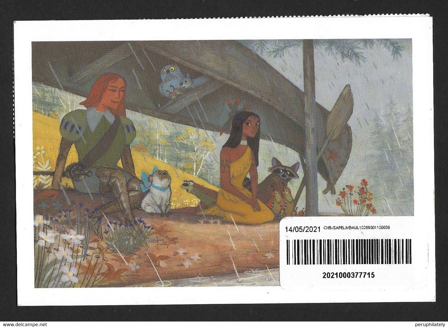 China Pocahontas Card With Legend , Literature & Museum Stamps Sent To Peru - Gebraucht