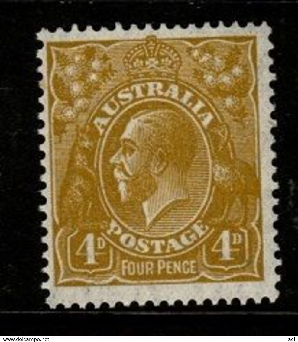 Australia SG 129  1933  King George V C Of A Perf 13.5 X 12.5, 4d  Yellow-Olive ,Mint Never Hinged - Neufs