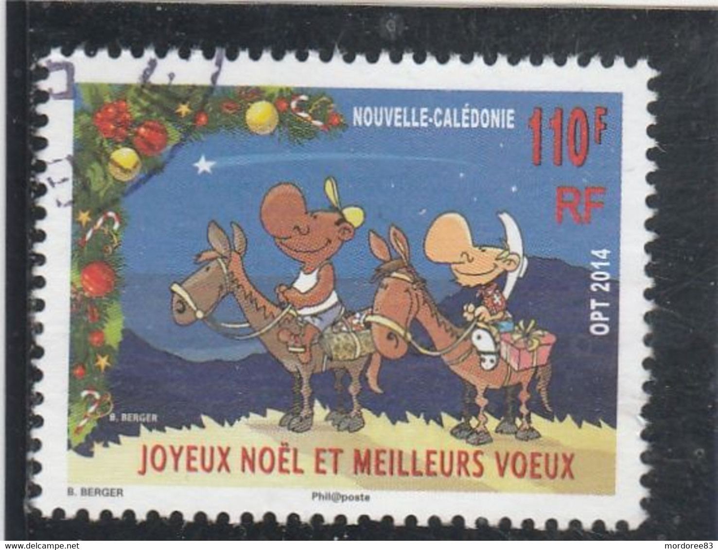 NOUVELLE CALEDONIE 2014 JOYEUX NOEL ET MEILLEURS VOEUX YT 1228 OBLITERE - Oblitérés