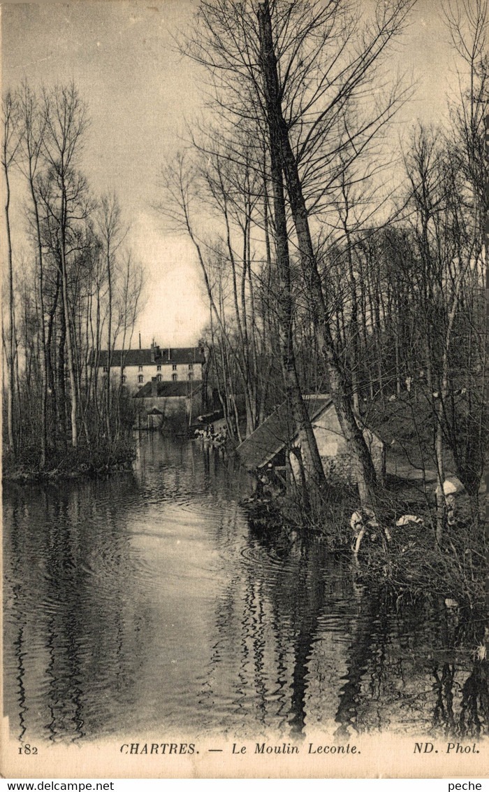 N°85223 -cpa Chartres -le Moulin Leconte- - Moulins à Eau