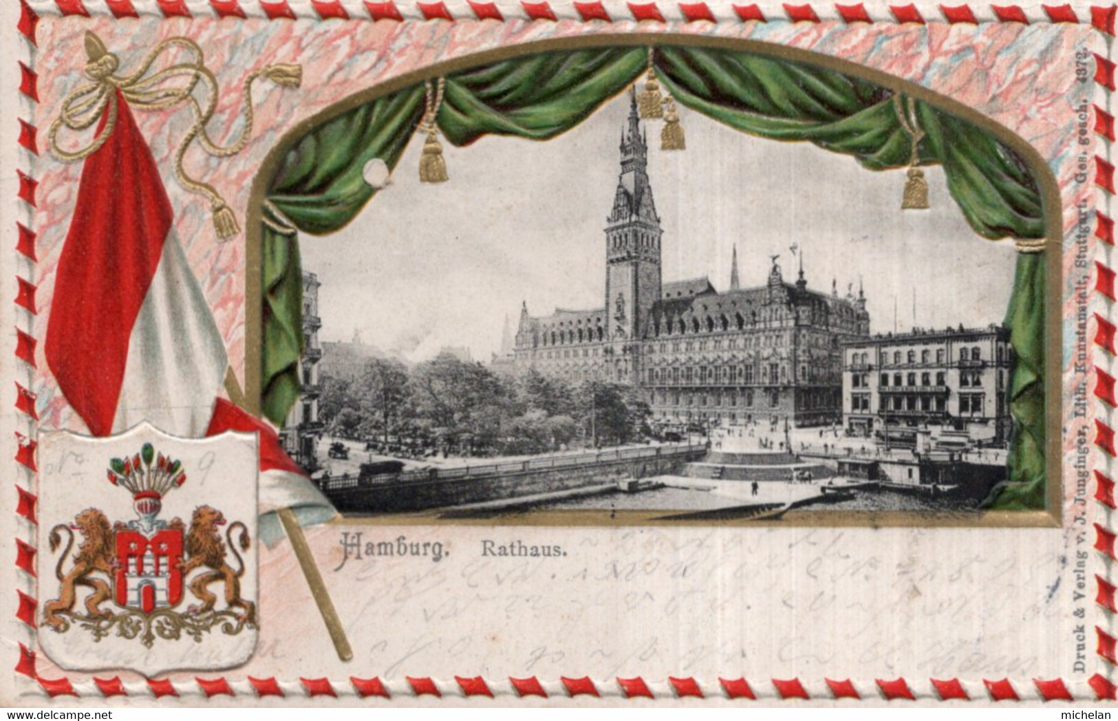 CPA GAUFREE    ALLEMAGNE---HAMBURG---RATHAUS---1905 - Andere & Zonder Classificatie