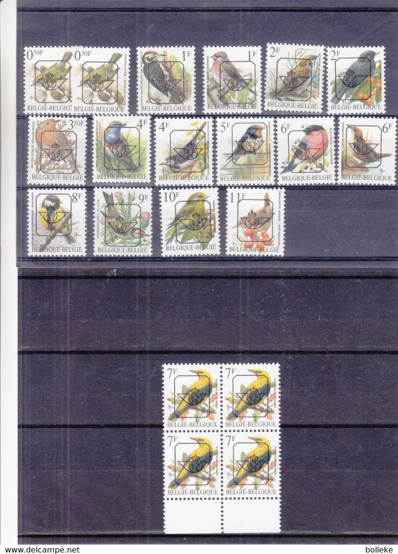 Belgique - Petit Lot De Timbres Oiseaux Préoblitéré ** - - Passeri