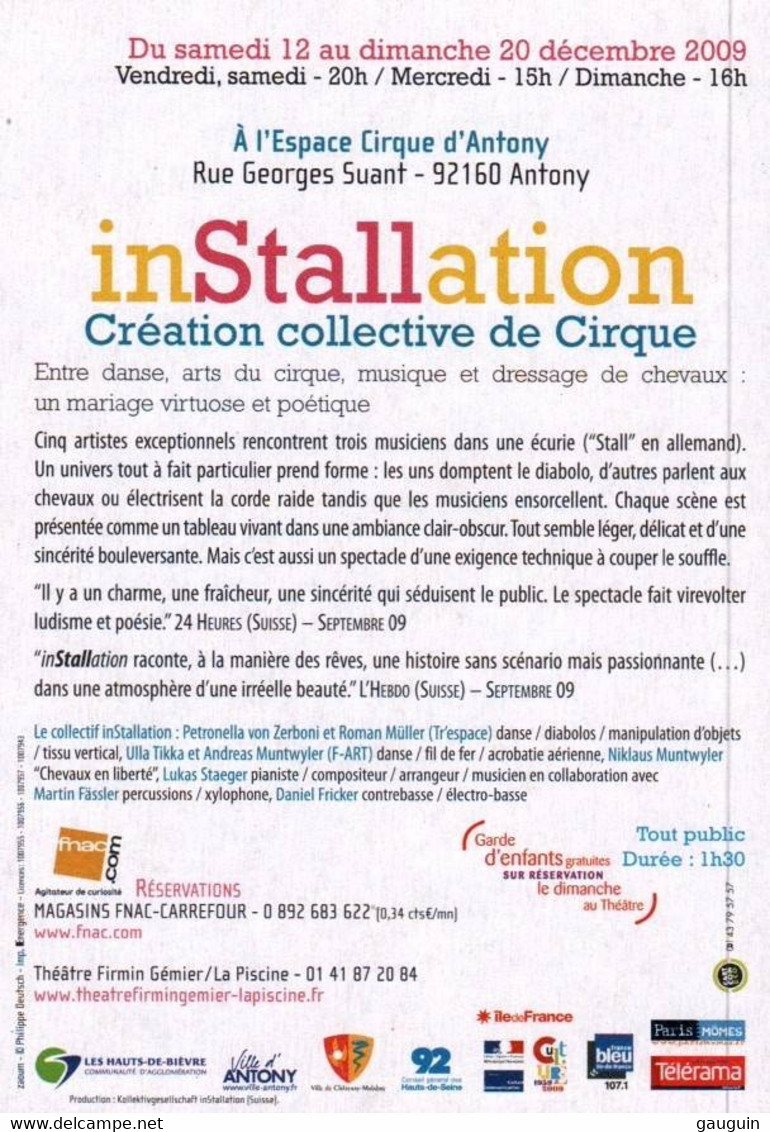 CPM - Création Collective De CIRQUE "In Stallation" (Spectacle De Chevaux) ... ANTONY - Carte Pub - Circus