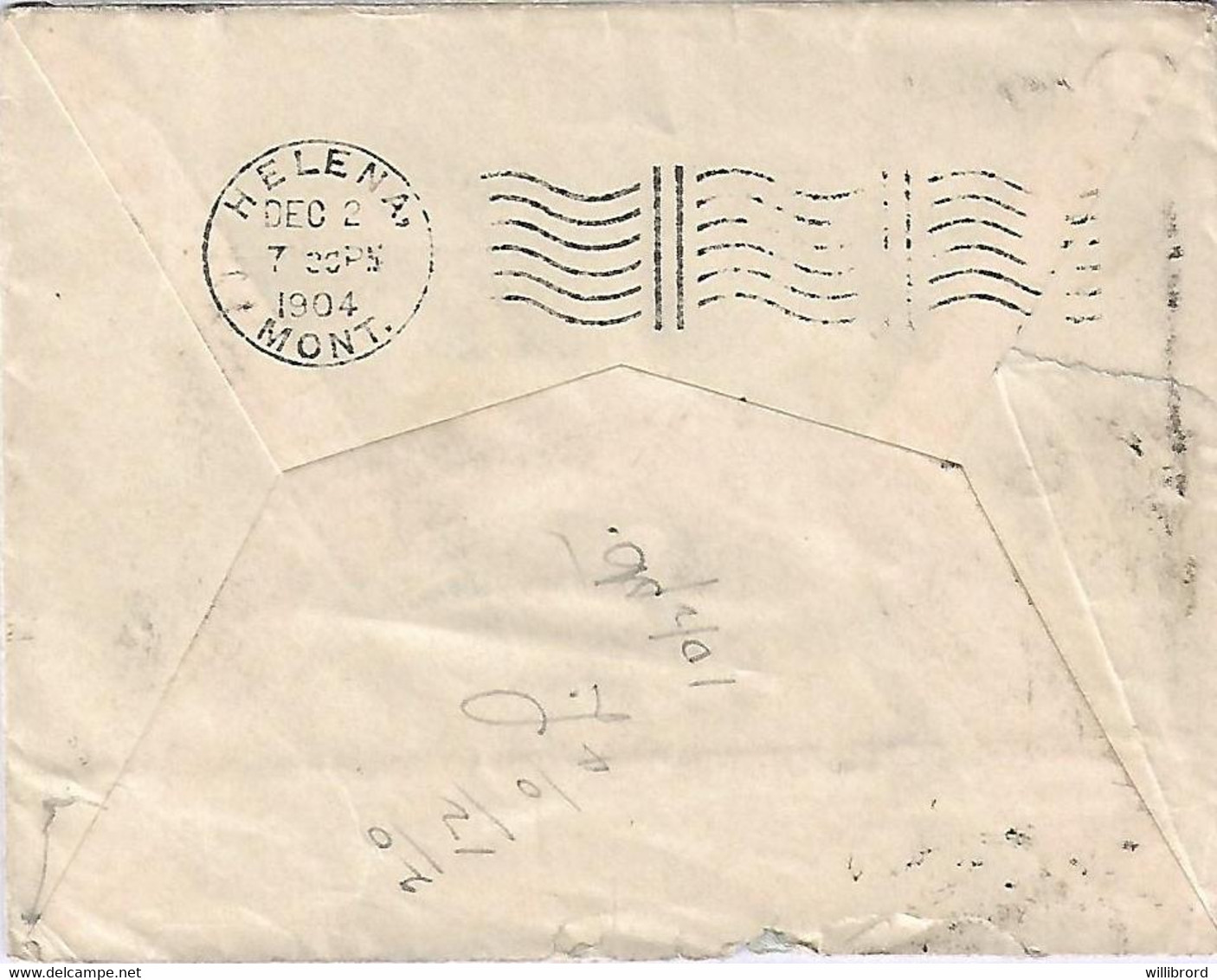 LUXEMBOURG - ROODT T-32 Dbl Circle - Adolphe 10c (2) & 5c To Helena, Montana USA In 1904 - 1895 Adolphe Right-hand Side