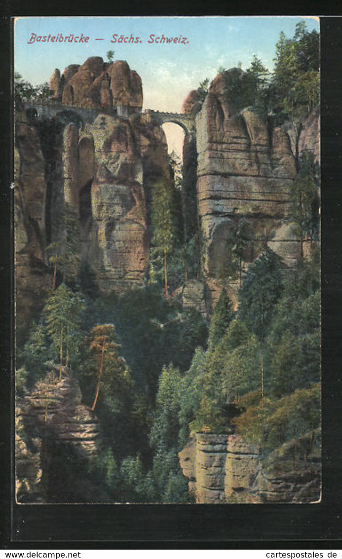 AK Sächs. Schweiz, Blick Hinauf Zur Basteibrücke - Bastei (sächs. Schweiz)