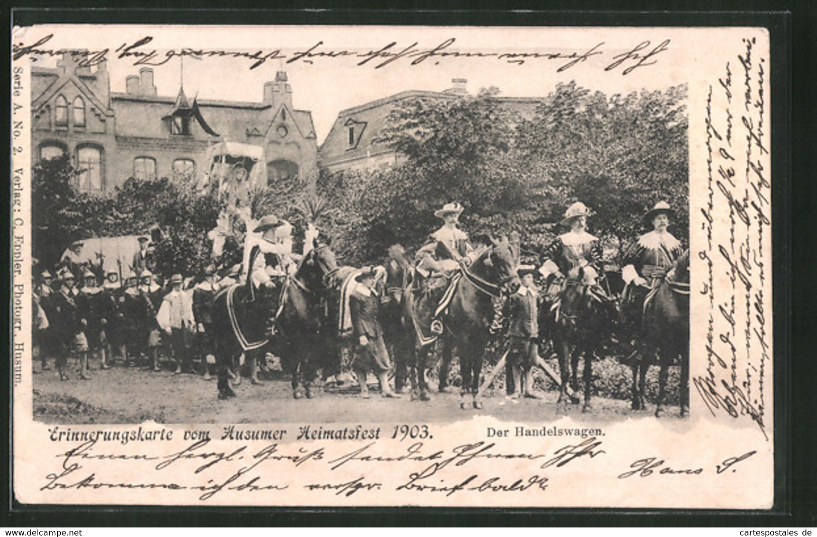 AK Husum, Erinnerungskarte Vom Heimatfest 1903, Der Handelswagen - Husum