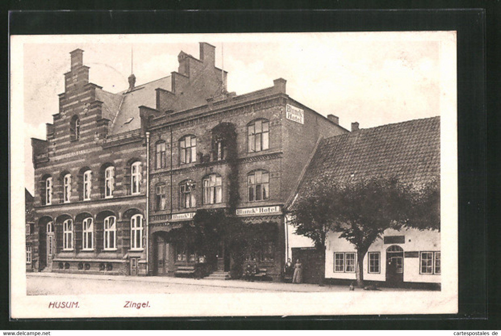 AK Husum, Bluncks Hotel, Zingel-Strasse - Husum