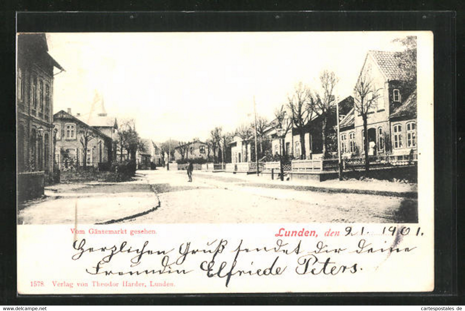 AK Lunden, Strassenpartie Vom Gänsemarkt Gesehen - Lunden