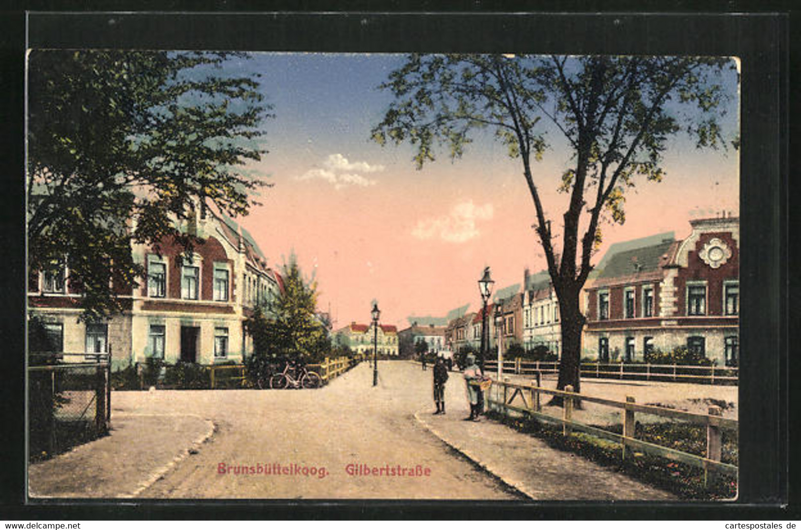 AK Brunsbüttelkoog, Abendstimmung In Der Gilbertstrasse - Brunsbüttel