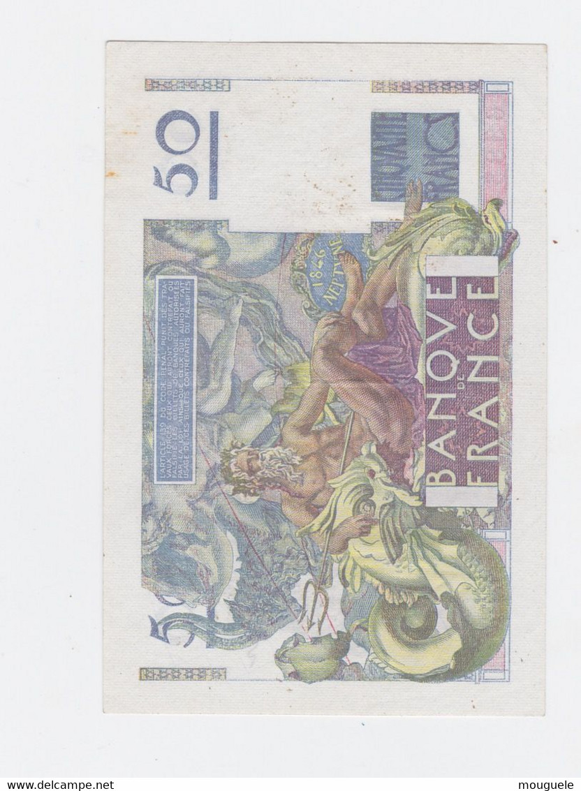 50 Fr.le Verrier Du 24- 8 1950 Plis De Liasse Splendide Billet - 50 F 1946-1951 ''Le Verrier''