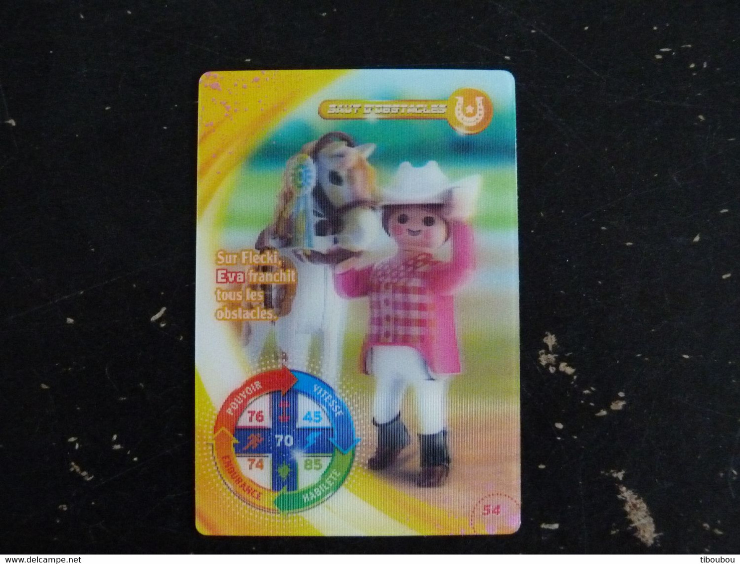 CARTE CARREFOUR PLAYMOBIL N° 54 - SAUT D'OBSTACLES CHEVAL HORSE PFERD - Autres & Non Classés