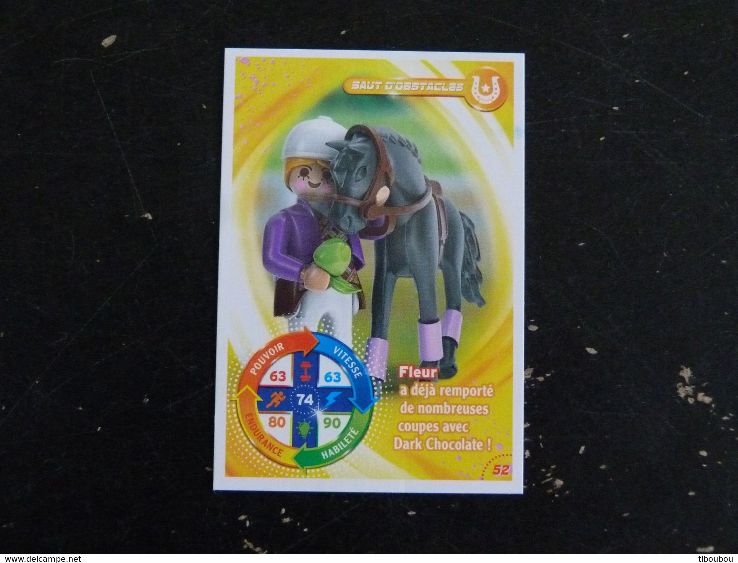 CARTE CARREFOUR PLAYMOBIL N° 52 - SAUT D'OBSTACLES CHEVAL HORSE PFERD - Autres & Non Classés