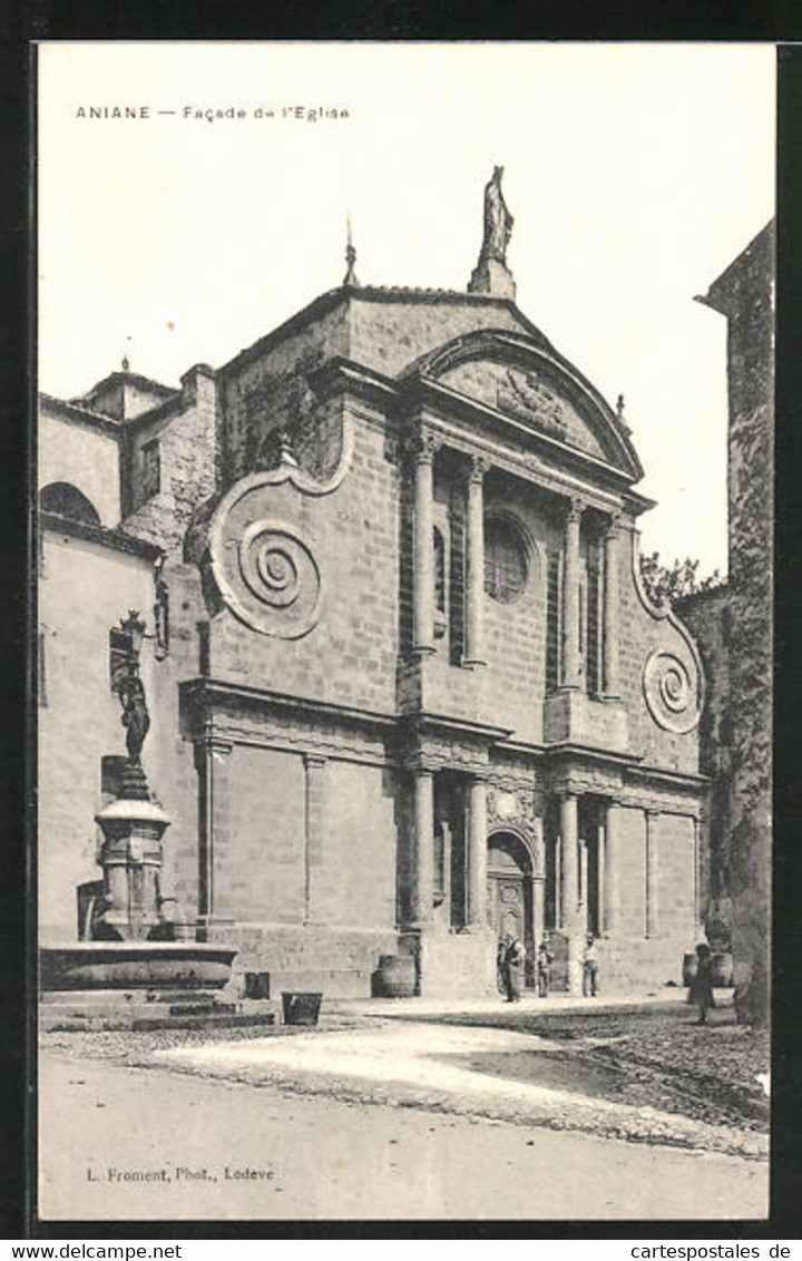 CPA Aniane, Facade De L'Eglise - Aniane