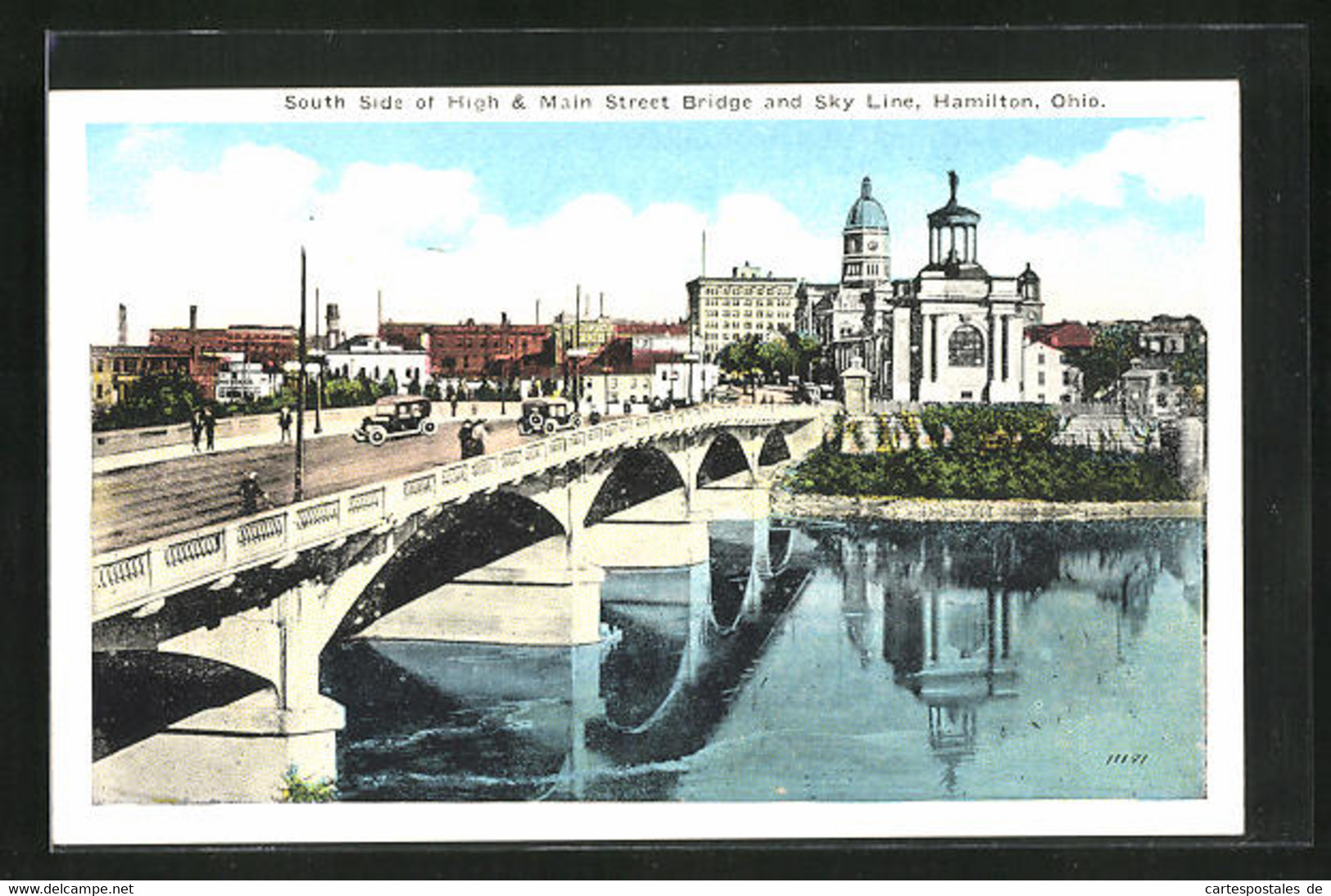 AK Hamilton, OH, South Side Of High & Main Street Bridge Ans Sky Line - Hamilton