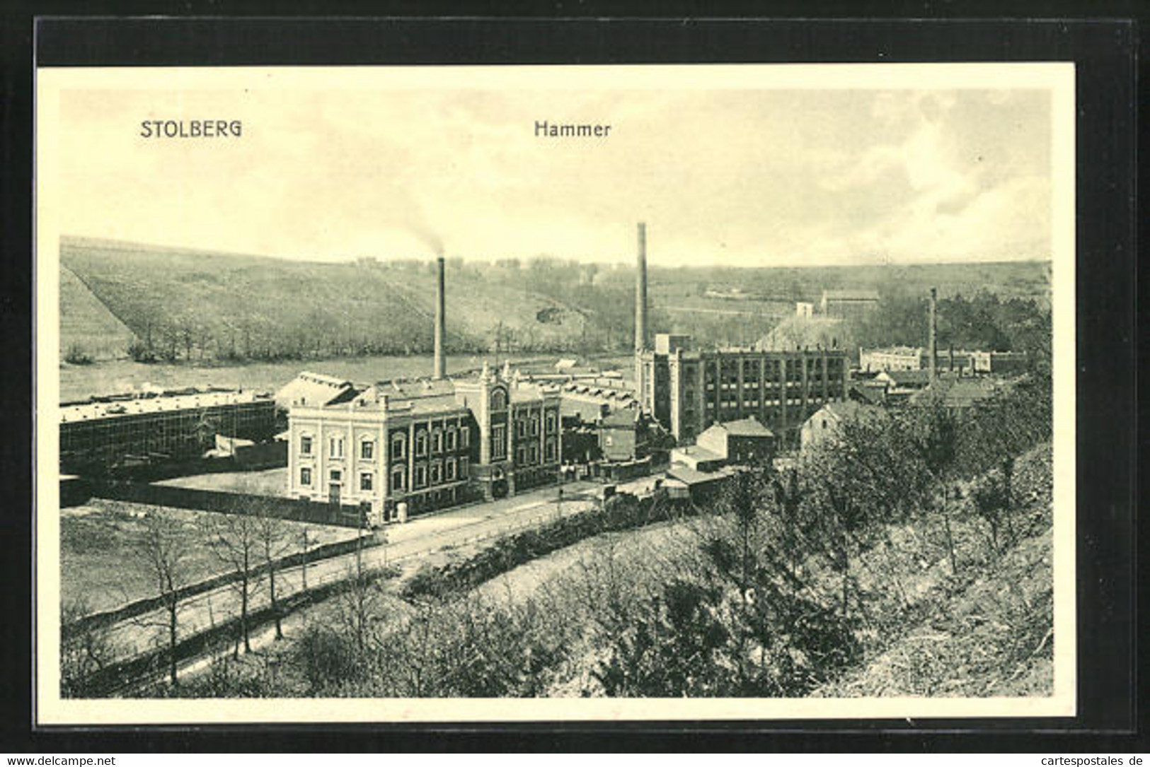 AK Stolberg-Hammer, Ortspartie Mit Fabrik - Stolberg