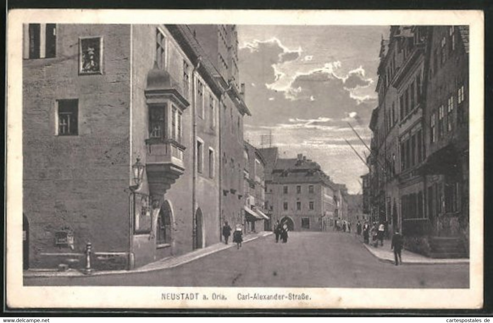 AK Neustadt A. Orla, Carl-Alexander-Strasse Mit Passanten - Neustadt / Orla