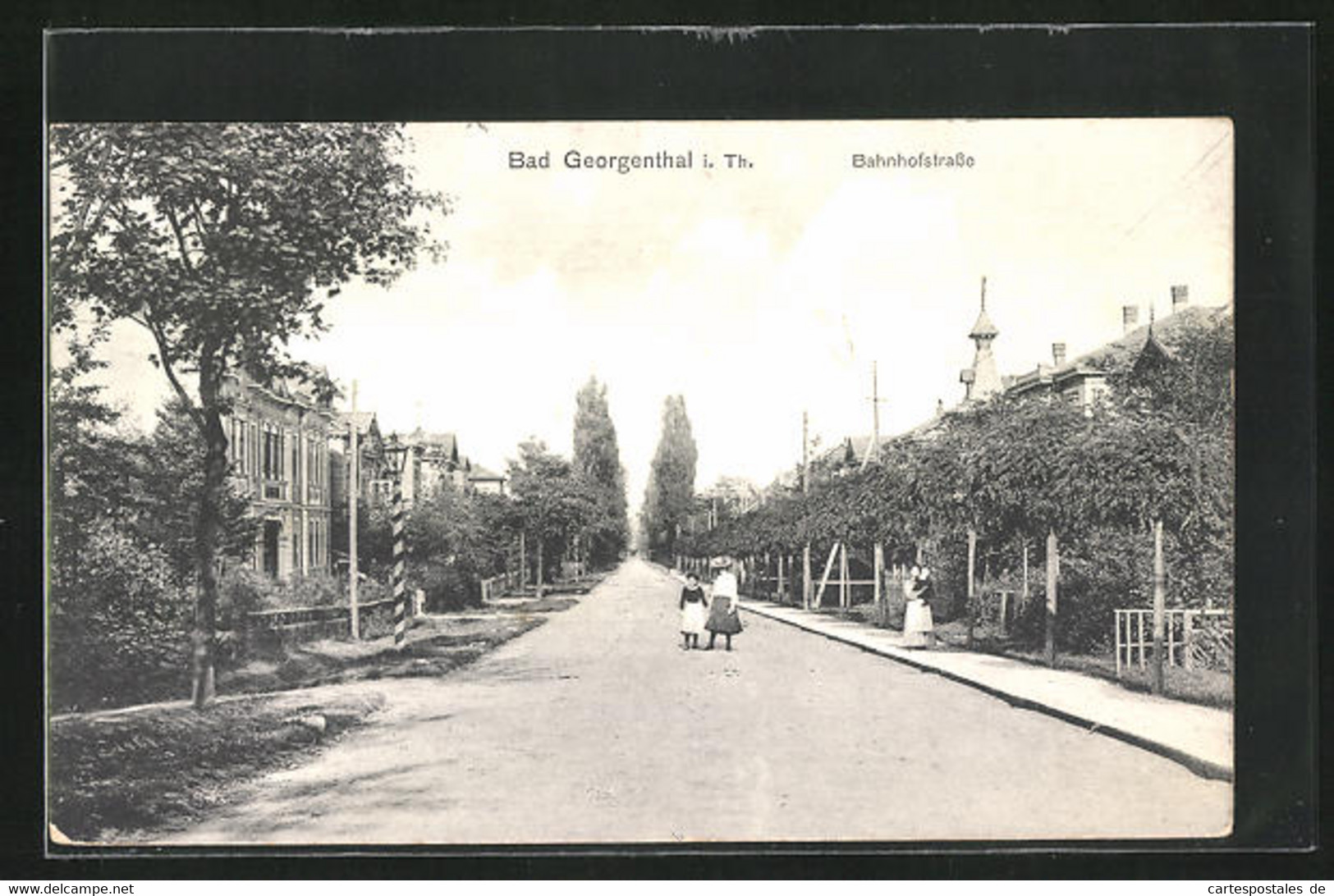 AK Bad Georgenthal I. Th., Bahnhofstrasse Mit Frauen - Georgenthal