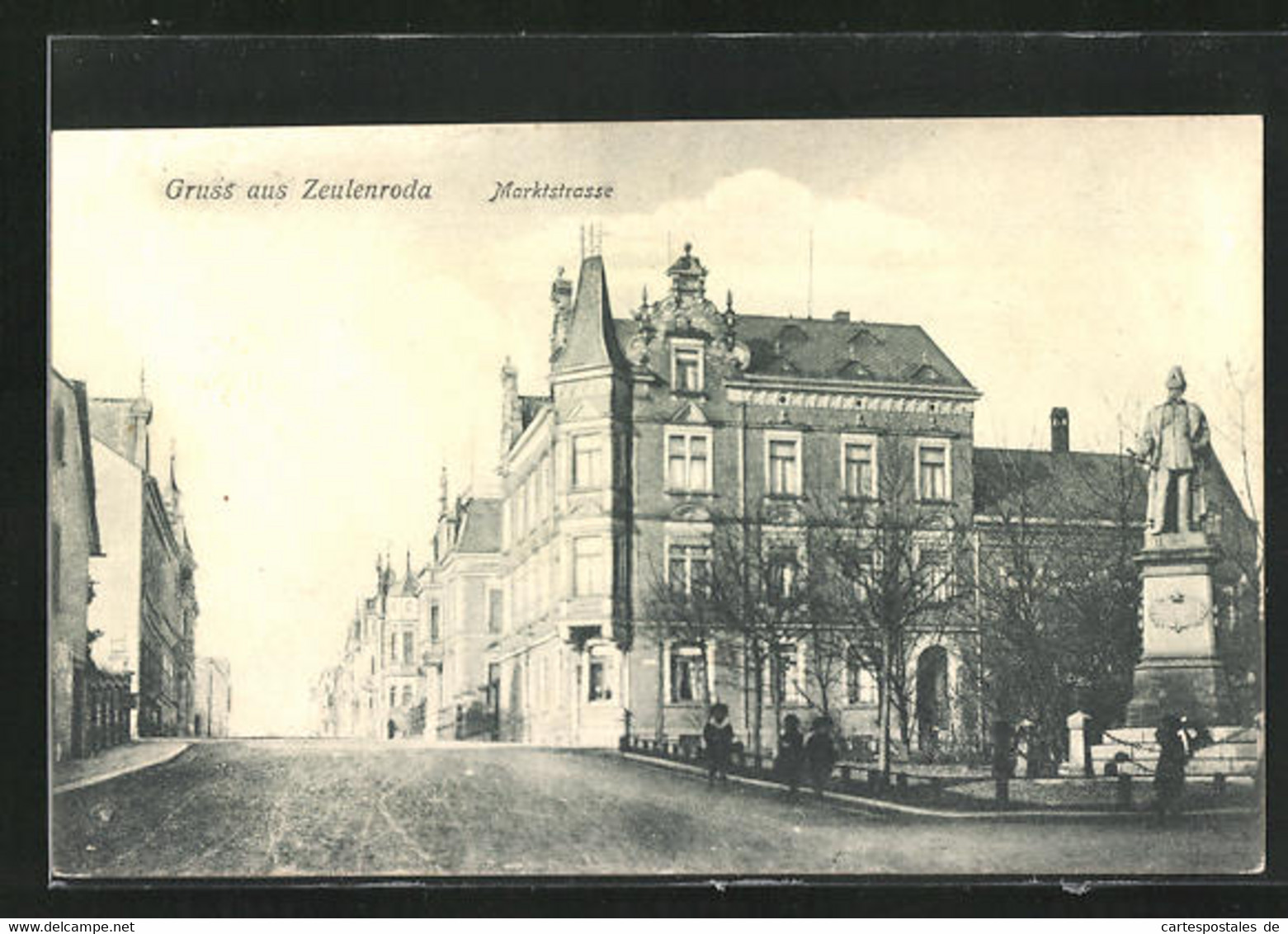 AK Zeulenroda, Marktstrasse Mit Denkmal - Zeulenroda