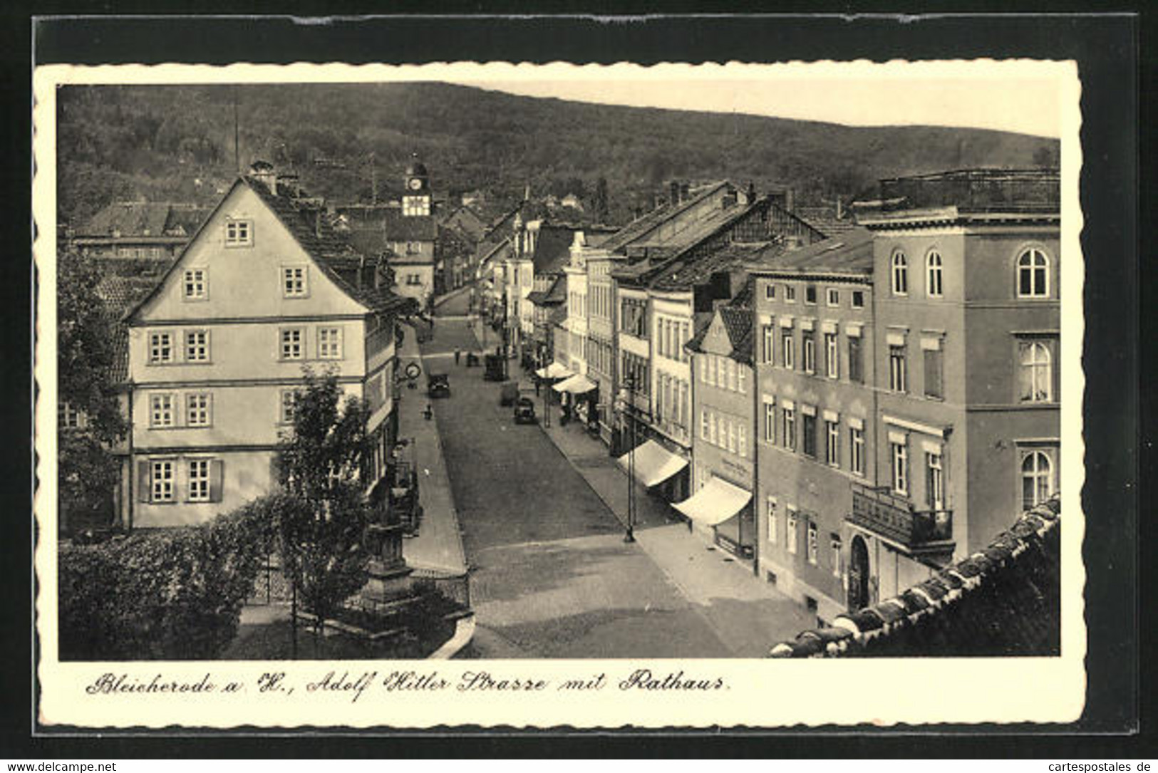 AK Bleicherode A. H.,  Strasse Mit Rathaus - Bleicherode