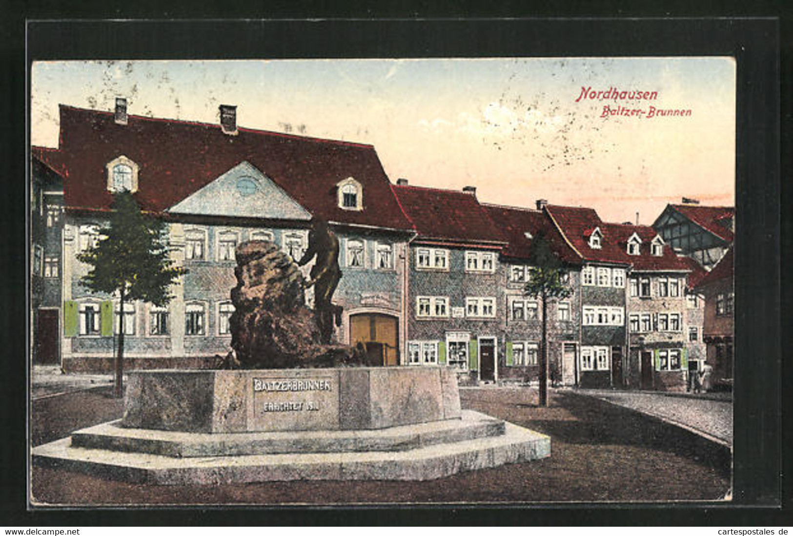 AK Nordhausen, Strassenpartie Am Baltzer-Brunnen - Nordhausen