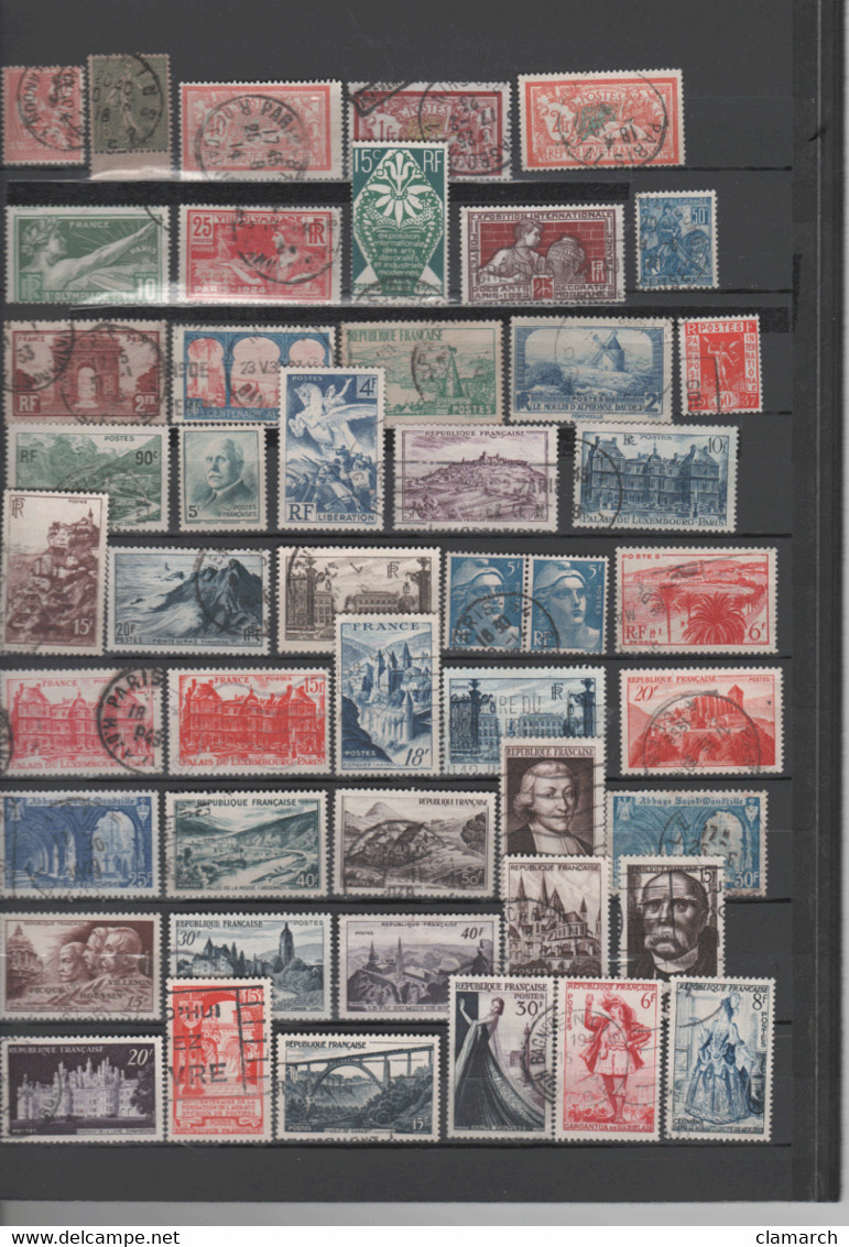 FRANCE-Collection De 130 Timbres Poste OBLITERES N° 124 à 1220- Cote 96.25 - Collections (without Album)
