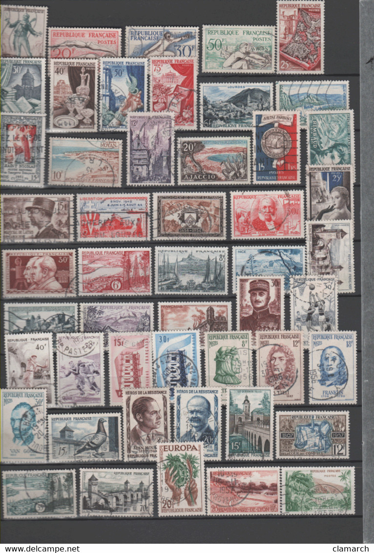 FRANCE-Collection De 130 Timbres Poste OBLITERES N° 124 à 1220- Cote 96.25 - Collections (without Album)