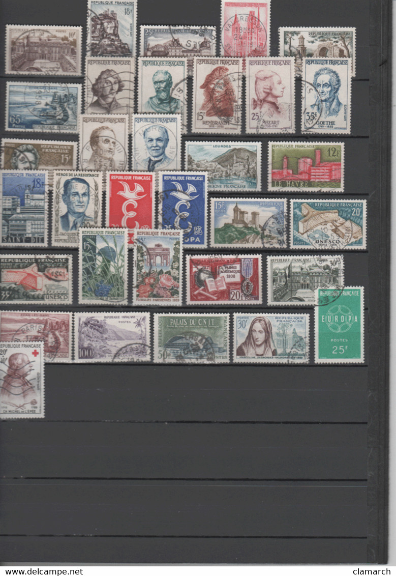 FRANCE-Collection De 130 Timbres Poste OBLITERES N° 124 à 1220- Cote 96.25 - Collections (without Album)