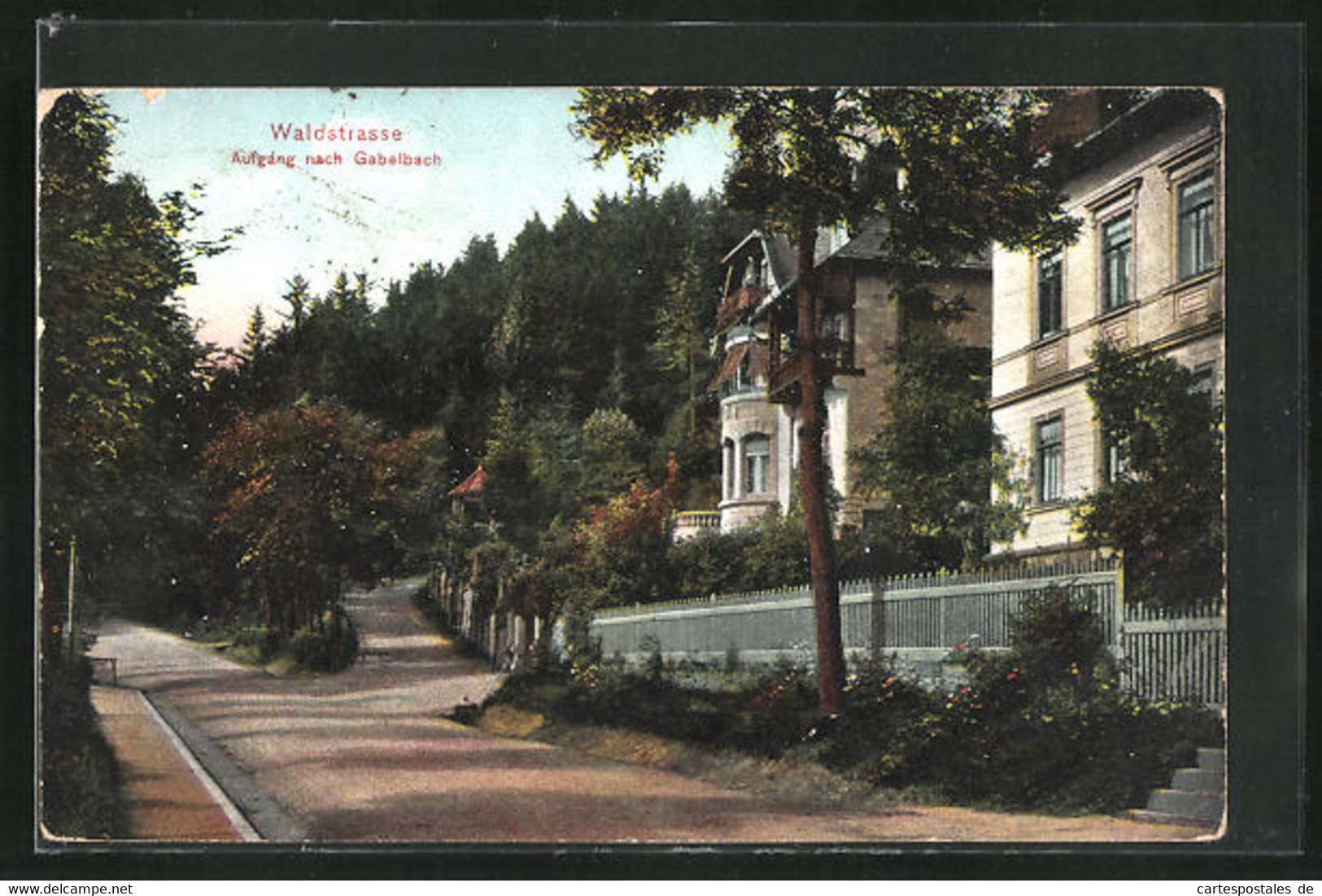 AK Gehren, Waldstrasse Mit Aufgang Nach Gabelbach - Gehren