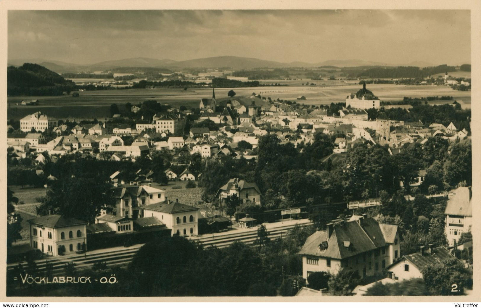 Foto AK Österreich OÖ Vöcklabruck, Blick Auf Den Bahnhof ?, Ortspartie Um 1930 - Vöcklabruck