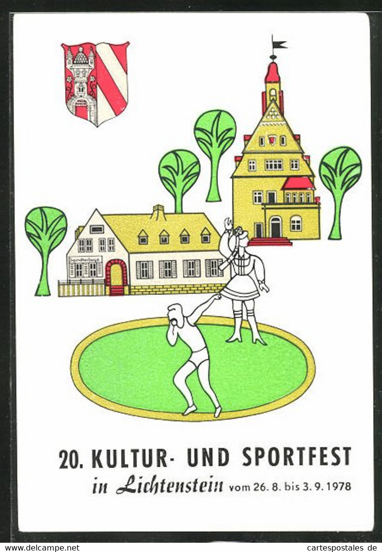 AK Lichtenstein, 20. Kultur- Und Sportfest 1978, Jugendherberge Und Kugelstosser - Lichtenstein