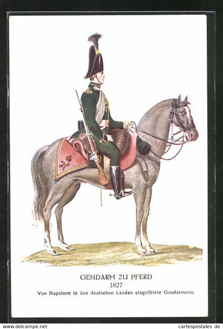 AK Gendarm Zu Pferd Um 1827 - Policia – Gendarmería