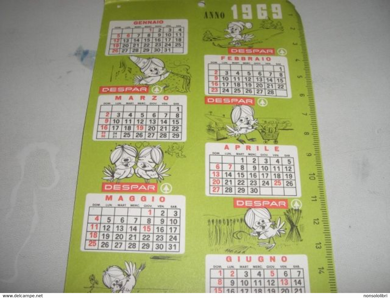 CALENDARIO 1969 PUBBLICITARIO DESPAR CON OFFERTE - Grand Format : 1961-70