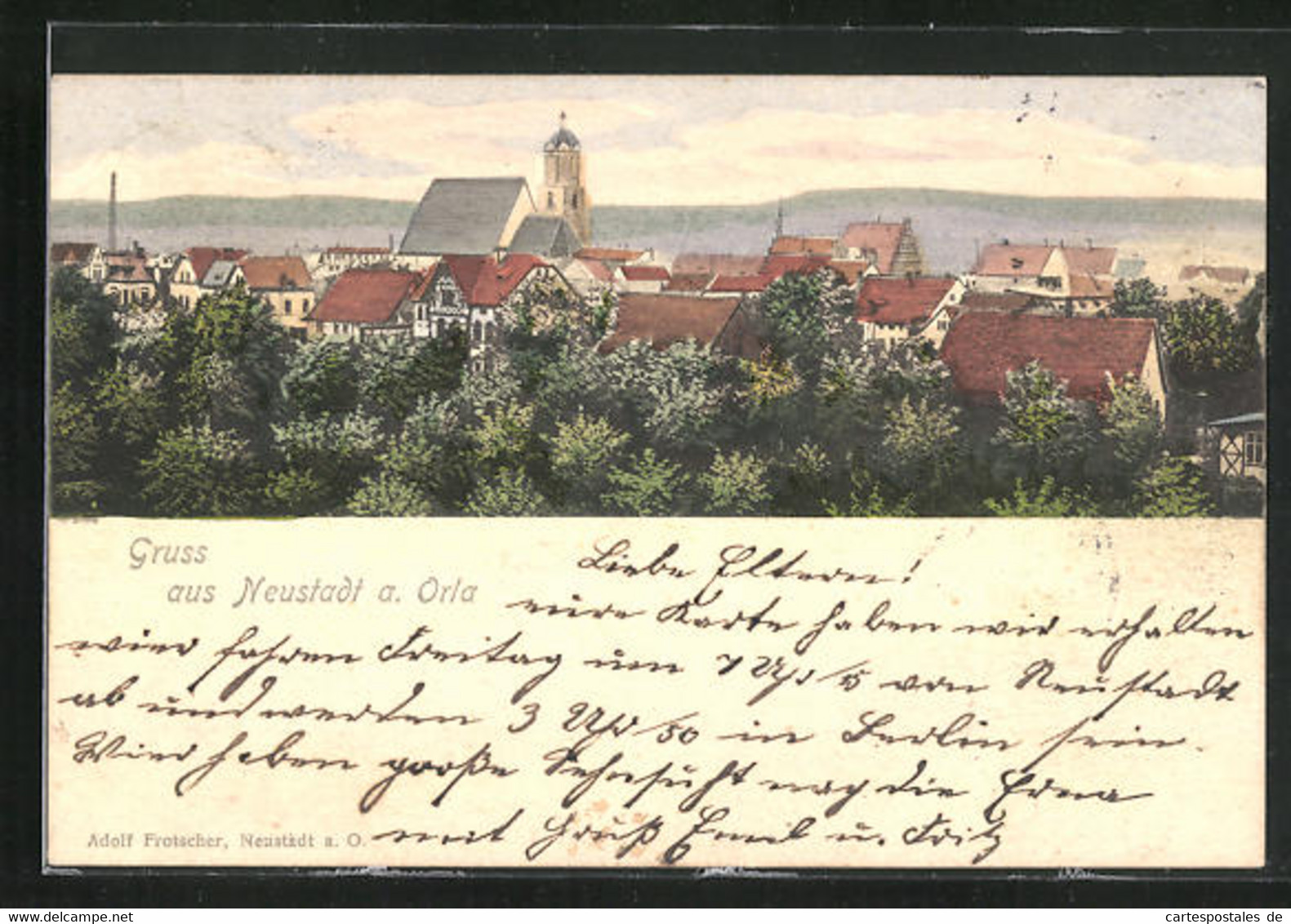 AK Neustadt A. Orla, Teilansicht - Neustadt / Orla