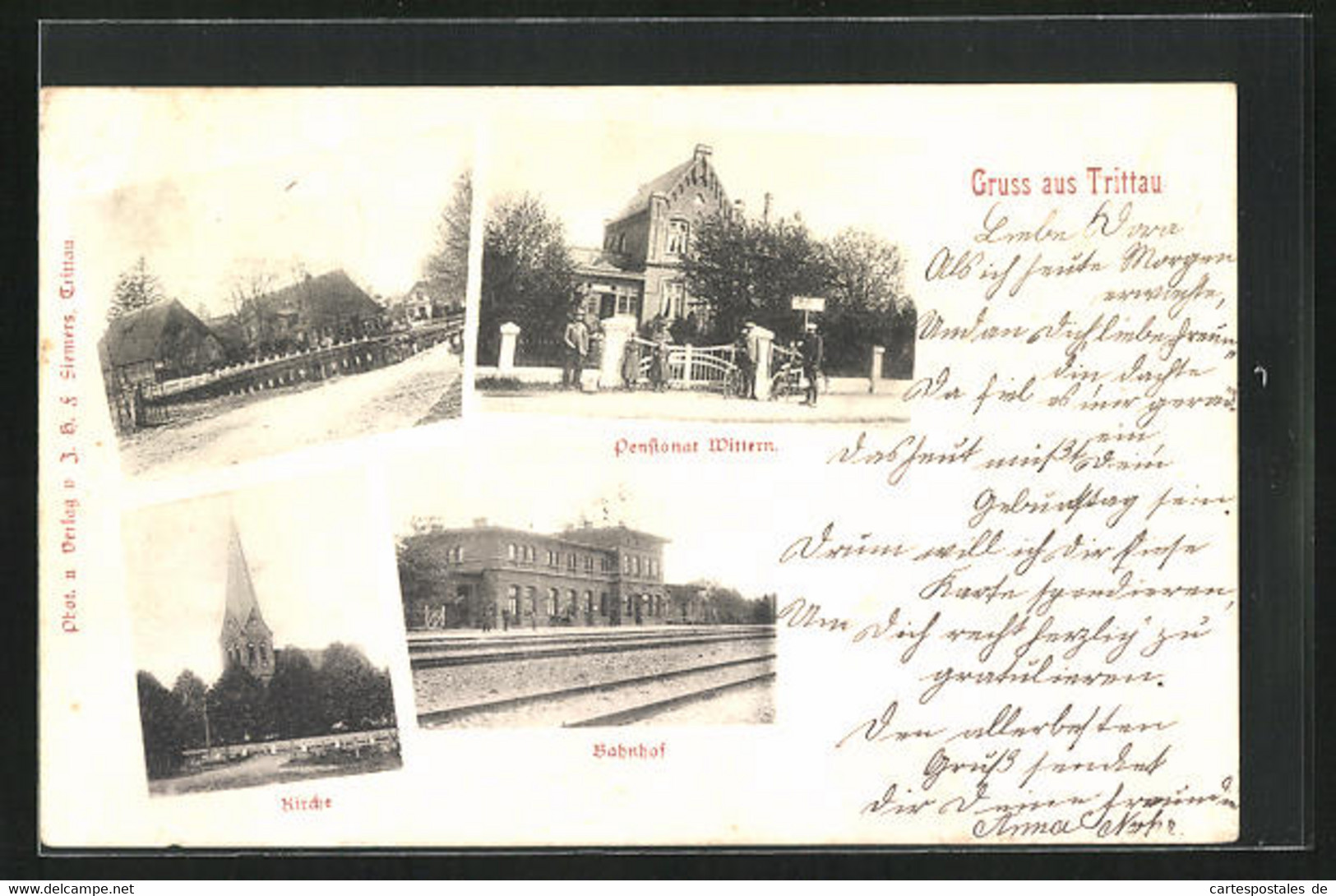 AK Trittau, Pensionat Wittern, Bahnhof, Kirche, Bauernhäuser - Trittau