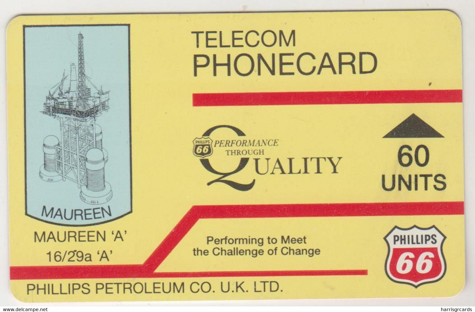 UK (Autelca) - Phillips Petroleum Maureen, 60 Units, IPL Logo In Blue, Black Face Value, Used - Plateformes Pétrolières