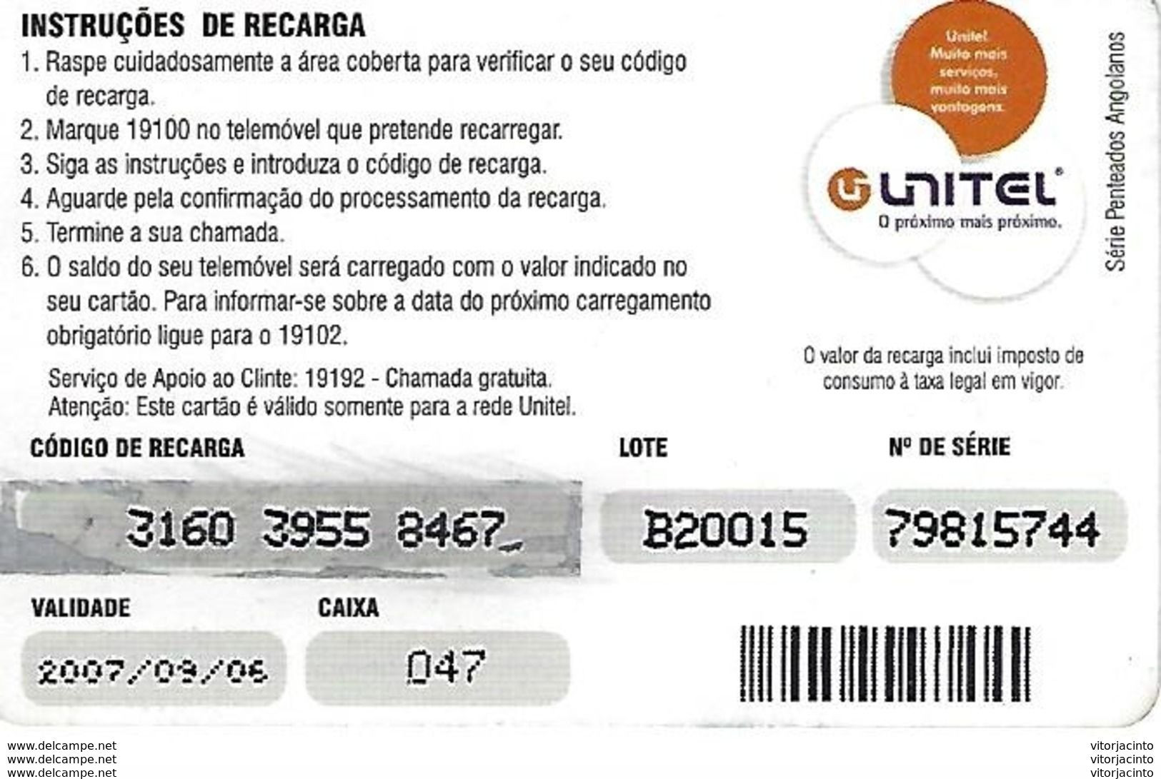 Recharge Phone Card Unitel - Angola - Angola