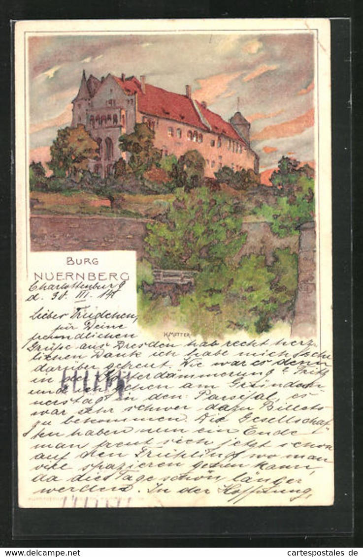 Künstler-AK Karl Mutter: Nürnberg, Gesamtansicht Der Burg - Mutter, K.