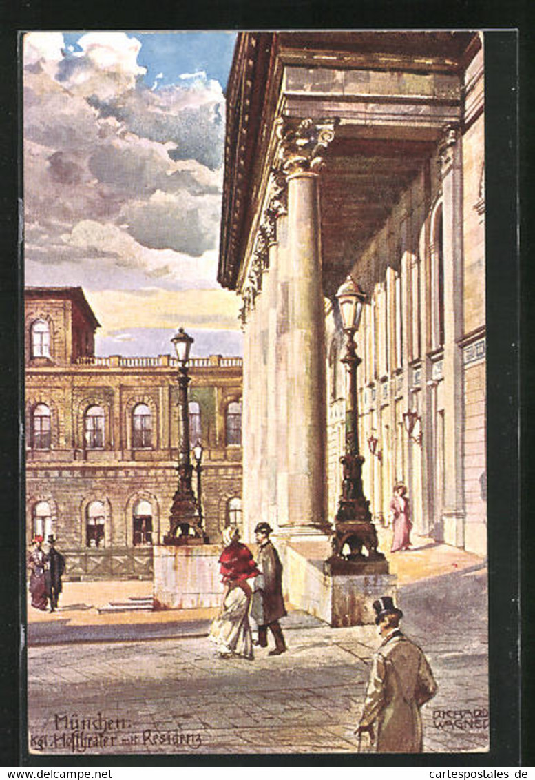 Künstler-AK Richard Wagner: Kgl. Hoftheater Und Residenz - Wagner, Richard