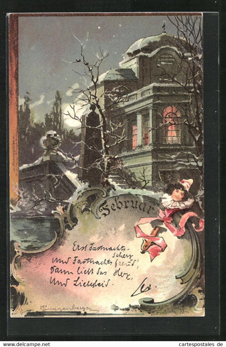 Künstler-AK Theodor Guggenberger: Verschneites Haus Im Februar - Guggenberger, T.