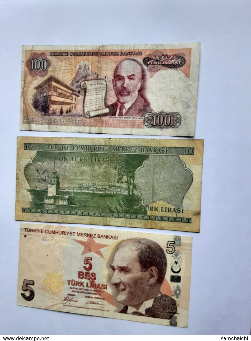 13 Circulated Banknotes From Turkey - Turchia