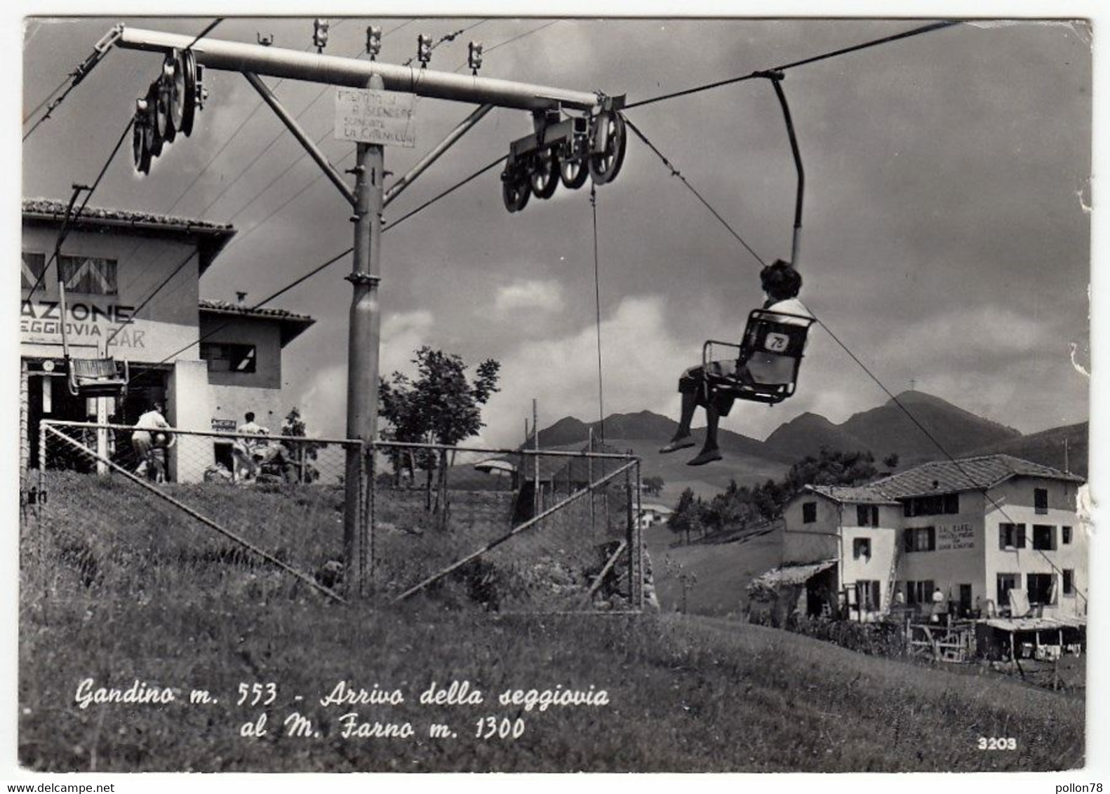 GANDINO - ARRIVO DELLA SEGGIOVIA AL MONTE FARNO - BERGAMO - 1971 - Bergamo