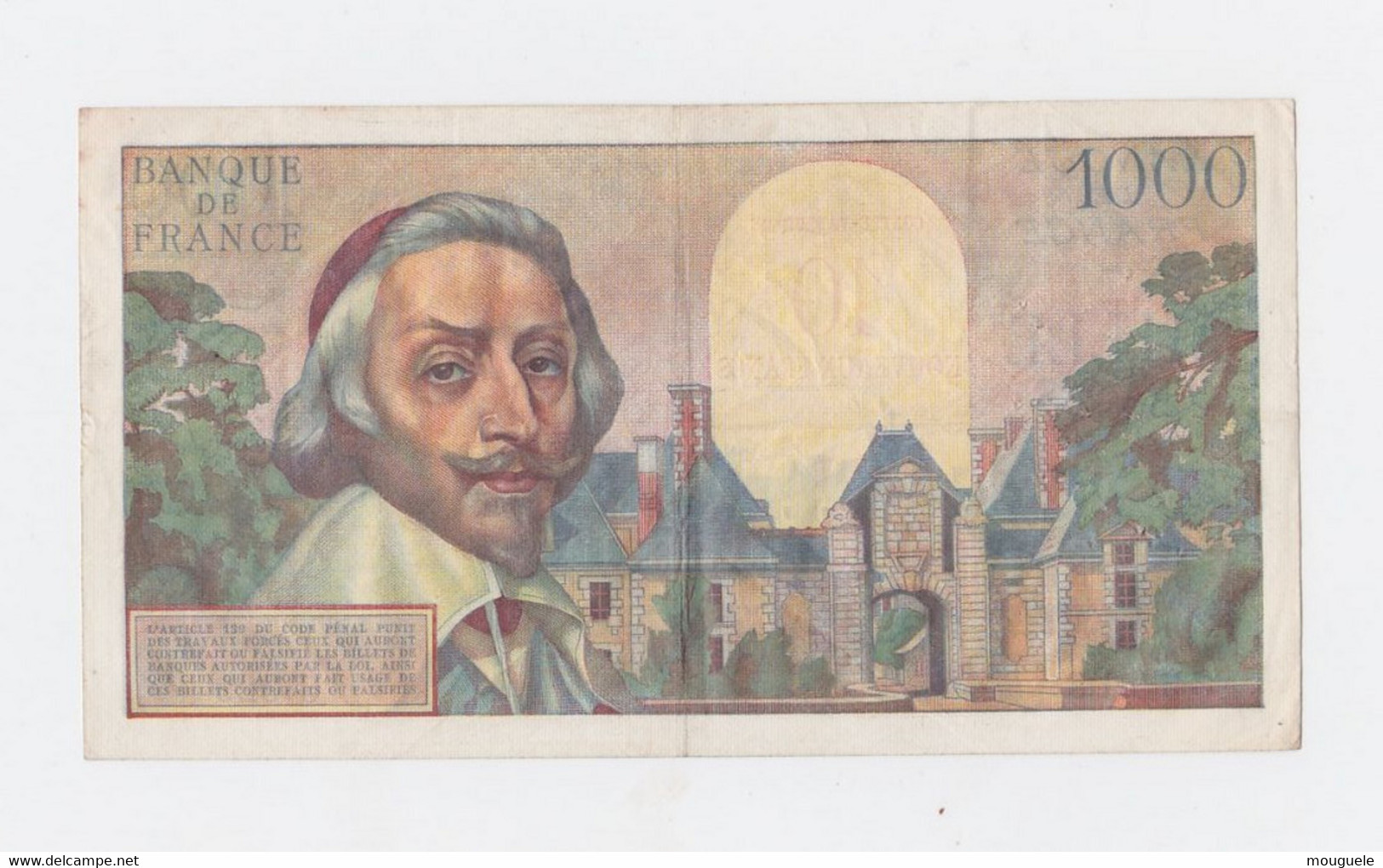 1000Fr. Richelieu Surchargé 10 N. F. Plis En Croix Du 7-3-1957 Pas De Trous D'épinglages Billet Magnifique - 1955-1959 Surchargés En Nouveaux Francs