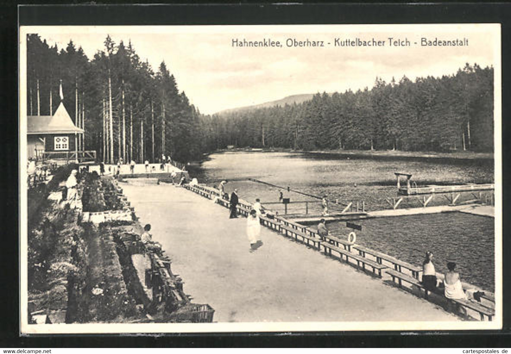 AK Hahnenklee / Oberharz, Kuttelbacher Teich, Badeanstalt - Oberharz