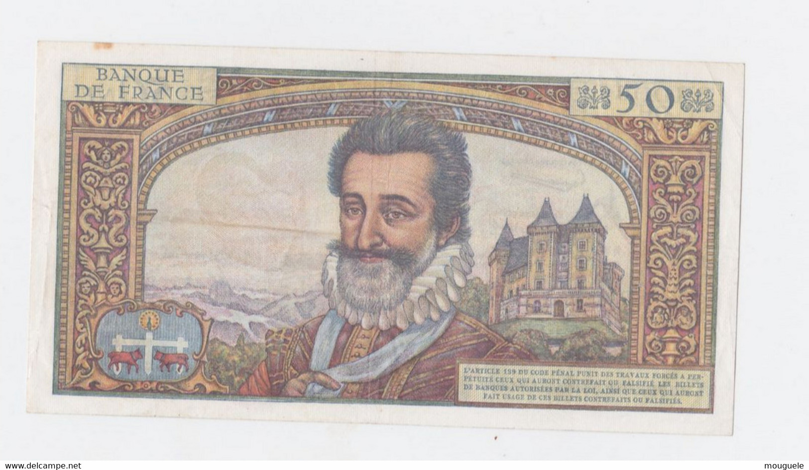 50 Fr.Henry IV Du 5-11-1959 Plis En Croix Et Petite Tache De Rouille - 50 NF 1959-1961 ''Henri IV''