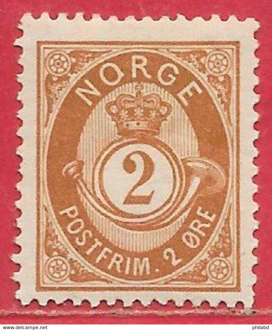 Norvège N°36 2ö Jaune-brun 1883-90 * - Ungebraucht